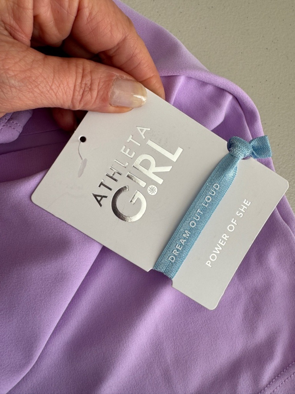 Athleta Girl Transcend Ruched Support Tank, "Fresh Lilac", size 8/10, NWT - Picture 5 of 10